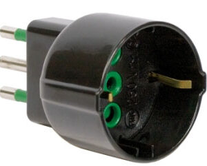ADATTATORE LINK PRESA TEDESCA BIPOLARE(SHUKO) E SPINA ITALIANA ELETTRICA TRIPOLARE 10 A - NERO - F82121