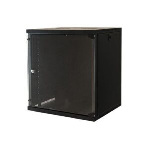 RACK LINK 19'' ARMADIO 12 UNITA' DA MURO PER RETI (A)620 x (L)540 x (P)450 mm ASSEMBLATO PORTA VETRO COLORE NERO - LK1912UN