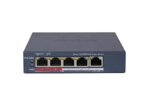 SWITCH HIKVISION 4 × 10/100 Mbps PoE port,1 × 10/100 Mbps RJ45 port PoE power budget 45w, - DS-3E1105P-EI/M