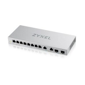XGS1010-12 - Switch Unmanaged, 8 porte Gigabit, 2 porte 2.5GbE, 2 porte SFP+ 10GbE, design senza ventole, Desktop/Rack