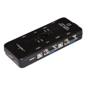 KVM SWITCH USB/VGA LINK PER 4 PC CON 1 MOUSE, 1 TASTIERA USB E 1 MONITOR VGA CON CAVI INCLUSI