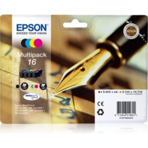 MULTIPACK EPSON C13T16264012 16 4C serie Penna/Cruciverba DURABrite Ultra WF-2010 2510 2520 2530 2540 2630 2650D 2660 2760 2750