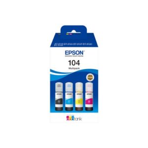 MULTIPACK EPSON 104 C13T00P640 4 COLORI Flacone di Inchiostro da 65ml x ET-2714 ET-2721 ET-4700 ET-1810 ET-2810 ET-2820 ET-4800