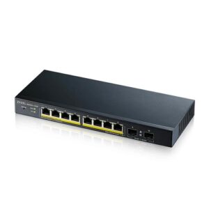 SWITCH ZYXEL GS1900-10HP V2 8P GIGABIT POE (EROGAZIONE POE FINO A 70W) +2P SFP SUPP IPV6, VLAN DESIGN SENZA VENTOLE,WEB MANAGED