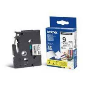 NASTRO BROTHER Tze-221 9mm Nero/Bianco PT-H75 PT-1080BTS
