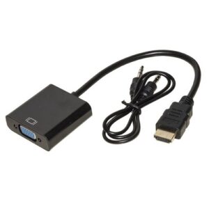 ADATTATORE LINK HDMI TO VGA M/F, 0,15MT, CON AUDIO MINI JACK 3,5 mm, NERO, LKADAT10