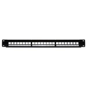 PANNELLO PATCH LINK VUOTO 24 PORTE PER MONTAGGIO 19" MODULI JACK PER RETI (moduli non inclusi) COLORE NERO LKPV24