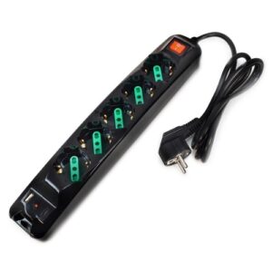 MULTIPRESA TECNOWARE 5 POSTI inclinati 45° Tipo Schuko/Italia 10/16A+1P USB A 1P USB-C FMP5GIGUSB