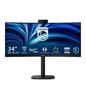 MONITOR PHILIPS LED 34" 21:9 CURVED 34B2U3600CH/00 3440x1440 120Hz 4ms 300cd/m² 50.000.000:1 2x5W MM WEBCAM HDMI DP RJ45 USB-C