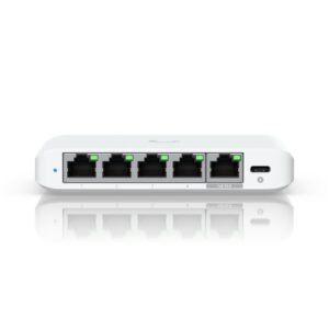 UBIQUITI SWITCH USW-Flex-2.5G-5 5 Porte LAN 2.5GbE PoE+ GIGABIT di cui 1 Porta Input PoE++ L2