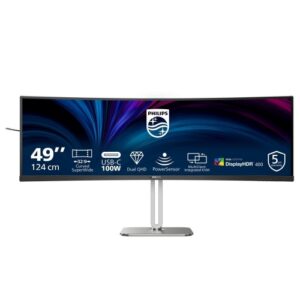MONITOR PHILIPS 48,8" 32:9 CURVED 49B2U5900C/00 VA 5120x1440 4ms 450cd/m² 3.000:1 2x3W MM Reg.H 2HDMI DP RJ45 USB-C docking
