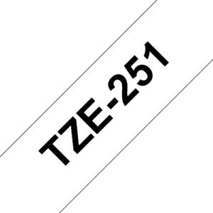 NASTRO BROTHER TZE251 Laminato 24mm Nero/Bianco
