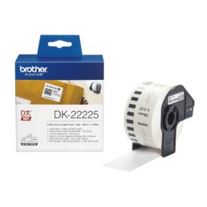 NASTRO BROTHER DK-22225 ADESIVO Nero/Bianco 38mm x 30.48m X QL-570 QL-700 QL-710W QL-800 QL-810W