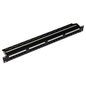 PATCH PANEL 19'' LINK NON SCHERMATO UTP 24 PORTE 8 POLI RJ45 PER RETI CATEGORIA 6 - 1 UNITA' NERO LKP624U