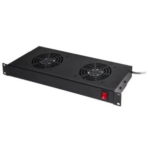 RIPIANO LINK PER ARMADI RACK19" CON 2 VENTOLE NERO 2 AGGANCI 483x170x44mm LKFAN2R
