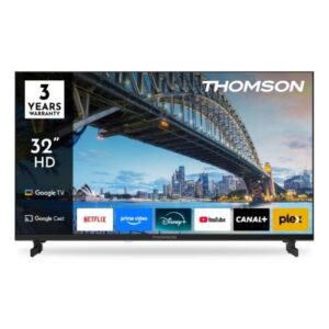TV THOMSON LED 32" 32HG2S15K SMART GOOGLE TV HOTEL MODE DVB-T2/S2 HD CI+ 3XHDMI 2XUSB  - TELECOMANDO RETRO ILLUMINATO VESA
