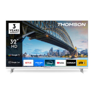 TV THOMSON LED 32" 32HG2S15W SMART GOOGLE TV HOTEL MODE DVB-T2/S2 HD CI+ 3XHDMI 2XUSB - TELECOMANDO RETRO ILLUMINATO VESA BIANCO